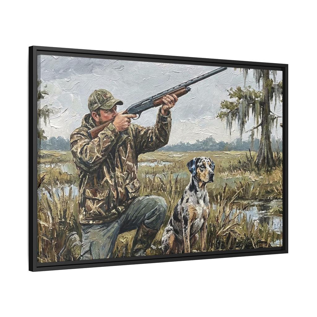Duck Hunter & Catahoula Leopard Dog | Textured South Louisiana Swamp Acrylic Painting