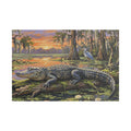 Bayou King: Louisiana Alligator & Swamp Sunset Canvas