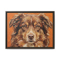 Red Australian Shepherd Portrait – Textured Impasto Acrylic Dog Painting