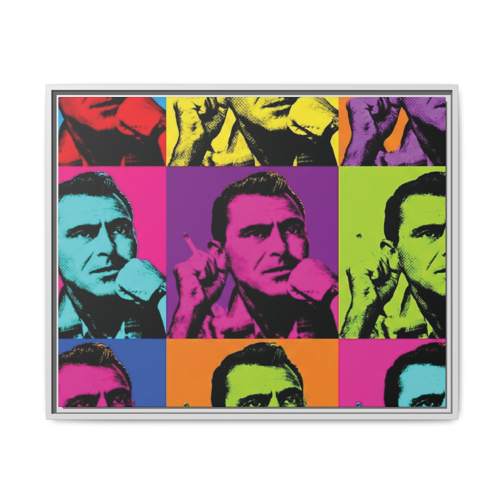 Twilight Zone Pop Art Grid Framed Canvas
