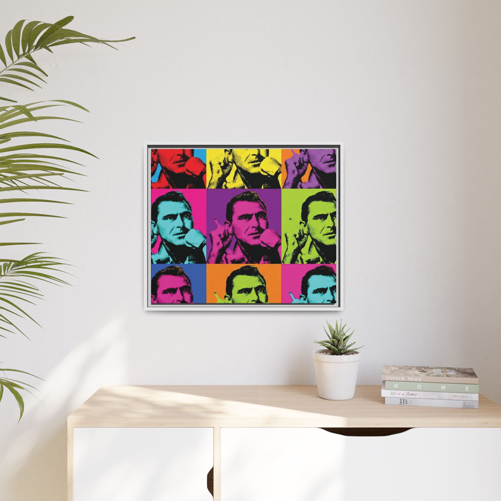 Twilight Zone Pop Art Grid Framed Canvas